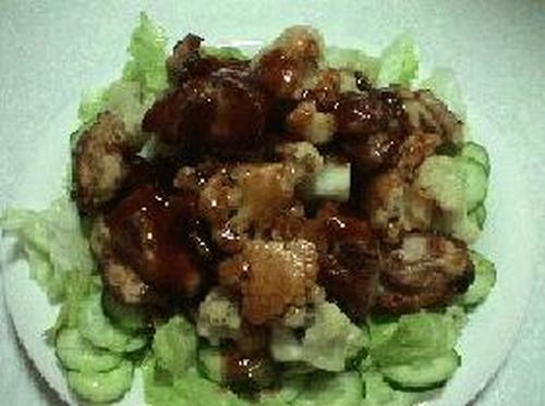 Chicken & Cauliflower in Barbecue Sauce with Lemon Flavoring