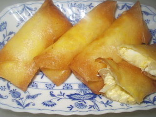 Egg and Onion Mayo Spring Rolls